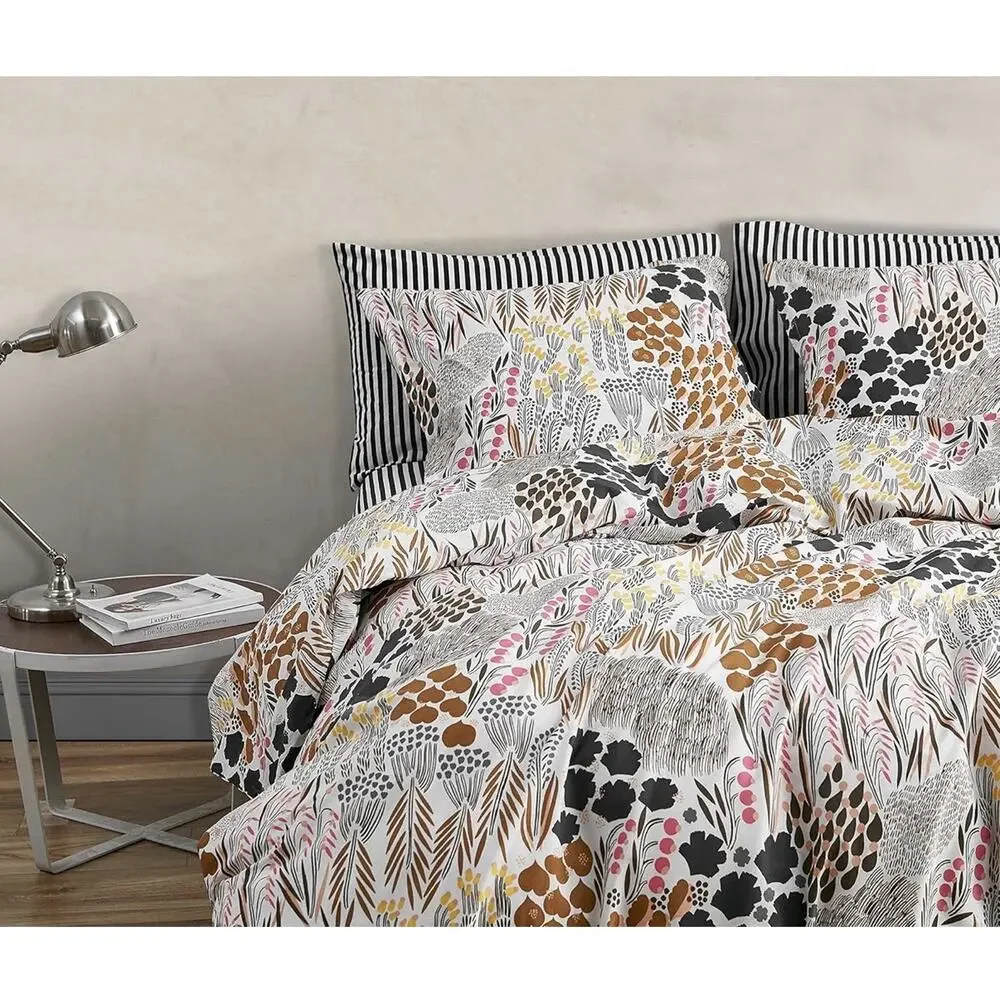 Marimekko - Queen Duvet Cover Set, Cotton Percale Bedding with Matching Shams...